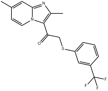 1-(2,7-DIMETHYLIMIDAZO[1,2-A]PYRIDIN-3-YL)-2-([3-(TRIFLUOROMETHYL)PHENYL]SULFANYL)-1-ETHANONE Struktur