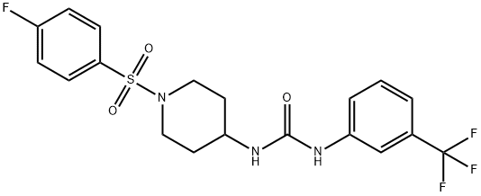 N-(1-[(4-FLUOROPHENYL)SULFONYL]-4-PIPERIDINYL)-N'-[3-(TRIFLUOROMETHYL)PHENYL]UREA Struktur