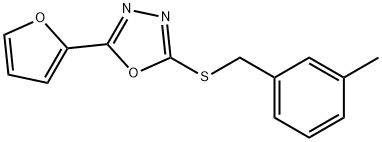 2-(2-FURYL)-5-[(3-METHYLBENZYL)SULFANYL]-1,3,4-OXADIAZOLE Struktur