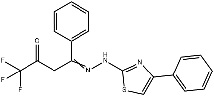 4,4,4-TRIFLUORO-1-PHENYL-1,3-BUTANEDIONE 1-[N-(4-PHENYL-1,3-THIAZOL-2-YL)HYDRAZONE] Struktur