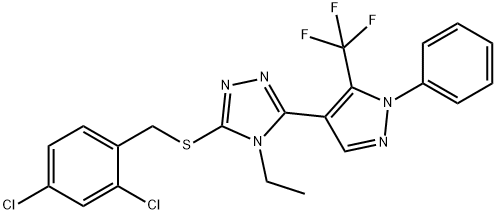 2,4-DICHLOROBENZYL 4-ETHYL-5-[1-PHENYL-5-(TRIFLUOROMETHYL)-1H-PYRAZOL-4-YL]-4H-1,2,4-TRIAZOL-3-YL SULFIDE Struktur