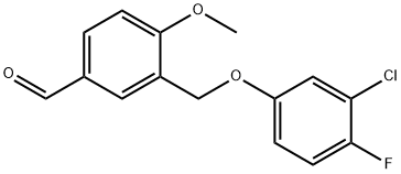 3-(3-CHLORO-4-FLUORO-PHENOXYMETHYL)-4-METHOXY-BENZALDEHYDE Struktur