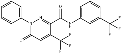 6-OXO-1-PHENYL-4-(TRIFLUOROMETHYL)-N-[3-(TRIFLUOROMETHYL)PHENYL]-1,6-DIHYDRO-3-PYRIDAZINECARBOXAMIDE Struktur