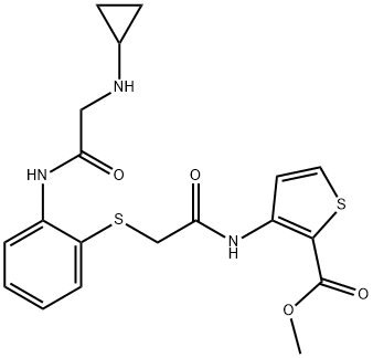 METHYL 3-((2-[(2-([2-(CYCLOPROPYLAMINO)ACETYL]AMINO)PHENYL)SULFANYL]ACETYL)AMINO)-2-THIOPHENECARBOXYLATE Struktur