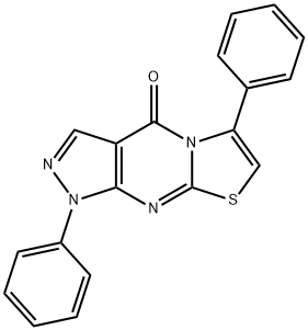 1,6-DIPHENYLPYRAZOLO[3,4-D][1,3]THIAZOLO[3,2-A]PYRIMIDIN-4(1H)-ONE Struktur