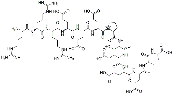 H-ARG-ARG-ARG-GLU-GLU-GLU-PSER-GLU-GLU-GLU-ALA-ALA-OH Struktur