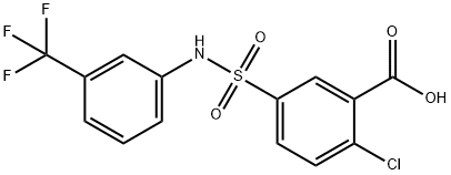 2-CHLORO-5-(3-TRIFLUOROMETHYL-PHENYLSULFAMOYL)-BENZOIC ACID Struktur