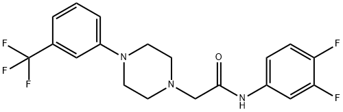 N-(3,4-DIFLUOROPHENYL)-2-(4-[3-(TRIFLUOROMETHYL)PHENYL]PIPERAZINO)ACETAMIDE Struktur