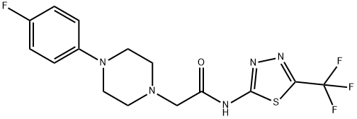 2-[4-(4-FLUOROPHENYL)PIPERAZINO]-N-[5-(TRIFLUOROMETHYL)-1,3,4-THIADIAZOL-2-YL]ACETAMIDE Struktur