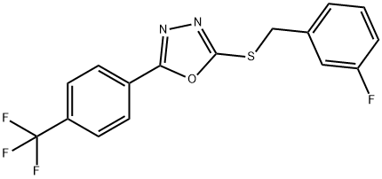 2-[(3-FLUOROBENZYL)SULFANYL]-5-[4-(TRIFLUOROMETHYL)PHENYL]-1,3,4-OXADIAZOLE Struktur