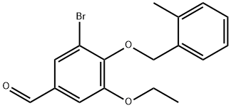 3-BROMO-5-ETHOXY-4-[(2-METHYLBENZYL)OXY]BENZALDEHYDE Struktur