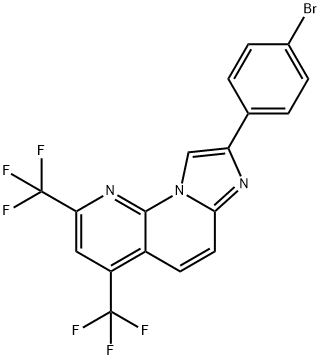 8-(4-BROMOPHENYL)-2,4-BIS(TRIFLUOROMETHYL)IMIDAZO[1,2-A][1,8]NAPHTHYRIDINE Struktur