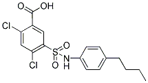 5-(4-BUTYL-PHENYLSULFAMOYL)-2,4-DICHLORO-BENZOIC ACID Struktur