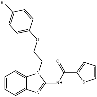 N-{1-[2-(4-BROMOPHENOXY)ETHYL]-1H-BENZIMIDAZOL-2-YL}THIOPHENE-2-CARBOXAMIDE Struktur