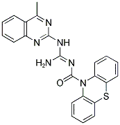 N-{(1E)-AMINO[(4-METHYLQUINAZOLIN-2-YL)AMINO]METHYLENE}-10H-PHENOTHIAZINE-10-CARBOXAMIDE Struktur