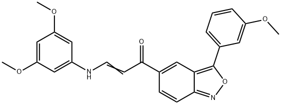 (E)-3-(3,5-DIMETHOXYANILINO)-1-[3-(3-METHOXYPHENYL)-2,1-BENZISOXAZOL-5-YL]-2-PROPEN-1-ONE Struktur