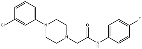 2-[4-(3-CHLOROPHENYL)PIPERAZINO]-N-(4-FLUOROPHENYL)ACETAMIDE Struktur