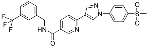 6-[1-(4-(METHYLSULPHONYL)PHENYL)-1H-PYRAZOL-4-YL]-N-(3-(TRIFLUOROMETHYL)BENZYL)PYRIDINE-3-CARBOXAMIDE Struktur