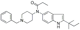 N-(1-BENZYLPIPERIDIN-4-YL)-N-[2-(1,1-DIMETHYLPROPYL)-1H-INDOL-5-YL]PROPANAMIDE Struktur