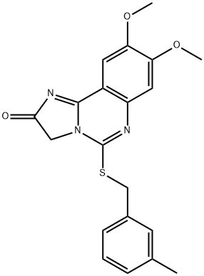 8,9-DIMETHOXY-5-[(3-METHYLBENZYL)SULFANYL]IMIDAZO[1,2-C]QUINAZOLIN-2(3H)-ONE Struktur