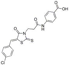 4-((3-[(5Z)-5-(4-CHLOROBENZYLIDENE)-4-OXO-2-THIOXO-1,3-THIAZOLIDIN-3-YL]PROPANOYL)AMINO)BENZOIC ACID Struktur