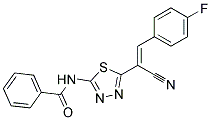 N-{5-[(E)-1-CYANO-2-(4-FLUOROPHENYL)VINYL]-1,3,4-THIADIAZOL-2-YL}BENZAMIDE Struktur