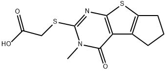 (5-METHYL-4-OXO-2,3,4,5-TETRAHYDRO-1H-8-THIA-5,7-DIAZA-CYCLOPENTA[A]INDEN-6-YLSULFANYL)-ACETIC ACID Struktur