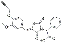 (5-[3-METHOXY-4-(PROP-2-YNYLOXY)BENZYLIDENE]-4-OXO-2-THIOXO-1,3-THIAZOLIDIN-3-YL)(PHENYL)ACETIC ACID Struktur