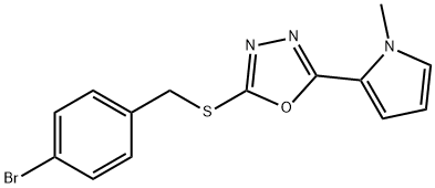 2-[(4-BROMOBENZYL)SULFANYL]-5-(1-METHYL-1H-PYRROL-2-YL)-1,3,4-OXADIAZOLE Struktur