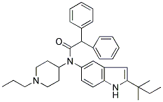 N-[2-(1,1-DIMETHYLPROPYL)-1H-INDOL-5-YL]-N-(1-PROPYLPIPERIDIN-4-YL)-2,2-DIPHENYLACETAMIDE Struktur