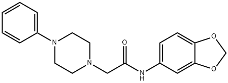 N-BENZO[D]1,3-DIOXOLEN-5-YL-2-(4-PHENYLPIPERAZINYL)ETHANAMIDE Struktur