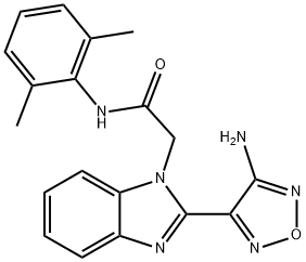 2-[2-(4-AMINO-1,2,5-OXADIAZOL-3-YL)-1H-BENZIMIDAZOL-1-YL]-N-(2,6-DIMETHYLPHENYL)ACETAMIDE Struktur