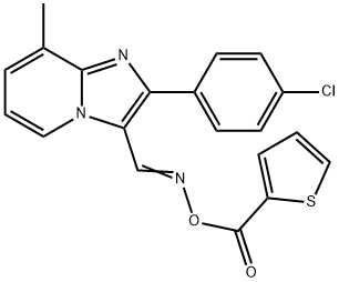 2-(4-CHLOROPHENYL)-8-METHYL-3-(([(2-THIENYLCARBONYL)OXY]IMINO)METHYL)IMIDAZO[1,2-A]PYRIDINE Struktur