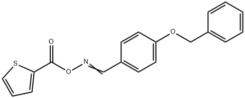 2-([(((E)-[4-(BENZYLOXY)PHENYL]METHYLIDENE)AMINO)OXY]CARBONYL)THIOPHENE Struktur