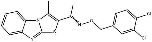 1-(3-METHYL[1,3]THIAZOLO[3,2-A][1,3]BENZIMIDAZOL-2-YL)-1-ETHANONE O-(3,4-DICHLOROBENZYL)OXIME Struktur