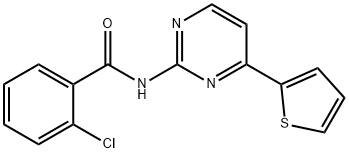 2-CHLORO-N-[4-(2-THIENYL)-2-PYRIMIDINYL]BENZENECARBOXAMIDE Struktur