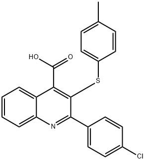 2-(4-CHLOROPHENYL)-3-[(4-METHYLPHENYL)SULFANYL]-4-QUINOLINECARBOXYLIC ACID Struktur