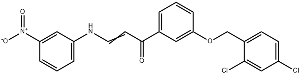 (E)-1-(3-[(2,4-DICHLOROBENZYL)OXY]PHENYL)-3-(3-NITROANILINO)-2-PROPEN-1-ONE Struktur