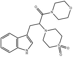 4-[1-(1H-INDOL-3-YLMETHYL)-2-MORPHOLINO-2-OXOETHYL]-1LAMBDA6,4-THIAZINANE-1,1-DIONE Struktur