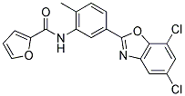 N-[5-(5,7-DICHLORO-1,3-BENZOXAZOL-2-YL)-2-METHYLPHENYL]-2-FURAMIDE Struktur