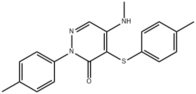 5-(METHYLAMINO)-2-(4-METHYLPHENYL)-4-[(4-METHYLPHENYL)SULFANYL]-3(2H)-PYRIDAZINONE Struktur