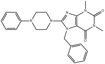 7-BENZYL-1,3-DIMETHYL-8-(4-PHENYLPIPERAZIN-1-YL)-3,7-DIHYDRO-1H-PURINE-2,6-DIONE Struktur