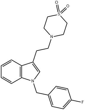 4-(2-[1-(4-FLUOROBENZYL)-1H-INDOL-3-YL]ETHYL)-1LAMBDA6,4-THIAZINANE-1,1-DIONE Struktur