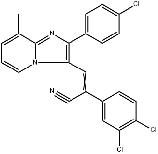 (Z)-3-[2-(4-CHLOROPHENYL)-8-METHYLIMIDAZO[1,2-A]PYRIDIN-3-YL]-2-(3,4-DICHLOROPHENYL)-2-PROPENENITRILE Struktur