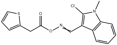 2-CHLORO-1-METHYL-3-[(([2-(2-THIENYL)ACETYL]OXY)IMINO)METHYL]-1H-INDOLE Struktur