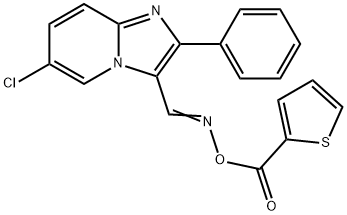 6-CHLORO-2-PHENYL-3-(([(2-THIENYLCARBONYL)OXY]IMINO)METHYL)IMIDAZO[1,2-A]PYRIDINE Struktur