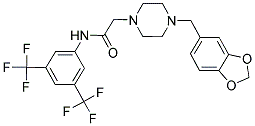 2-(4-(BENZO[3,4-D]1,3-DIOXOLAN-5-YLMETHYL)PIPERAZINYL)-N-(3,5-BIS(TRIFLUOROMETHYL)PHENYL)ETHANAMIDE|