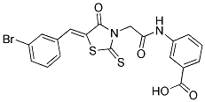 3-(([(5Z)-5-(3-BROMOBENZYLIDENE)-4-OXO-2-THIOXO-1,3-THIAZOLIDIN-3-YL]ACETYL)AMINO)BENZOIC ACID Struktur