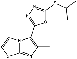 5-[5-(ISOPROPYLSULFANYL)-1,3,4-OXADIAZOL-2-YL]-6-METHYLIMIDAZO[2,1-B][1,3]THIAZOLE Struktur