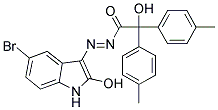 (E)-1-((5-BROMO-2-HYDROXY-1H-INDOL-3-YL)DIAZENYL)-2-HYDROXY-2,2-DIP-TOLYLETHANONE Struktur